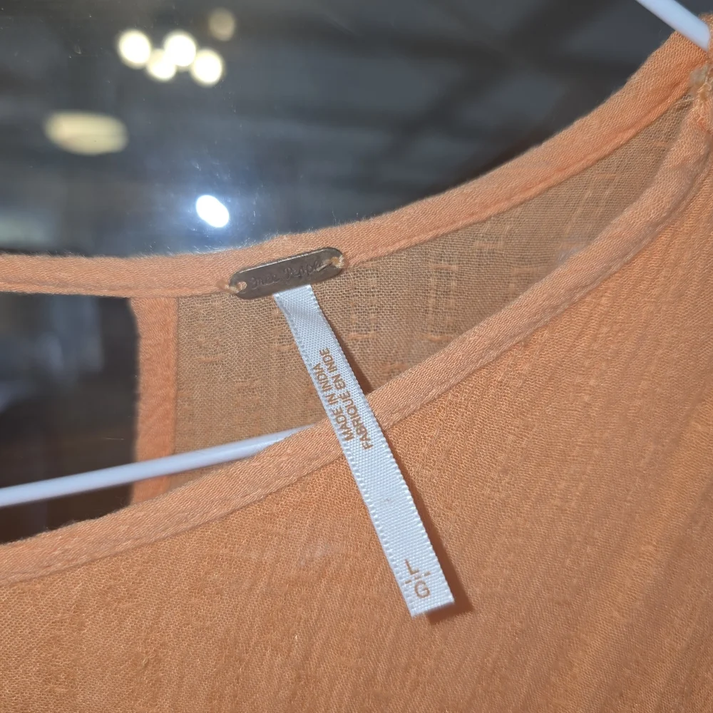 Free People Boho Mini Orange Dress Sz Large Whimsical Festival Concert - Picture 4 of 4